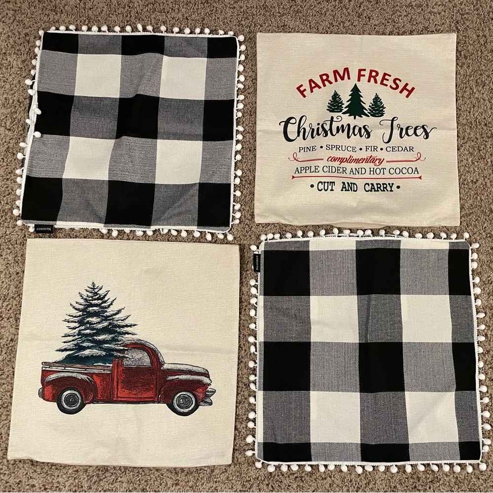 Christmas Tree Farm Holiday Pillow Covers Set